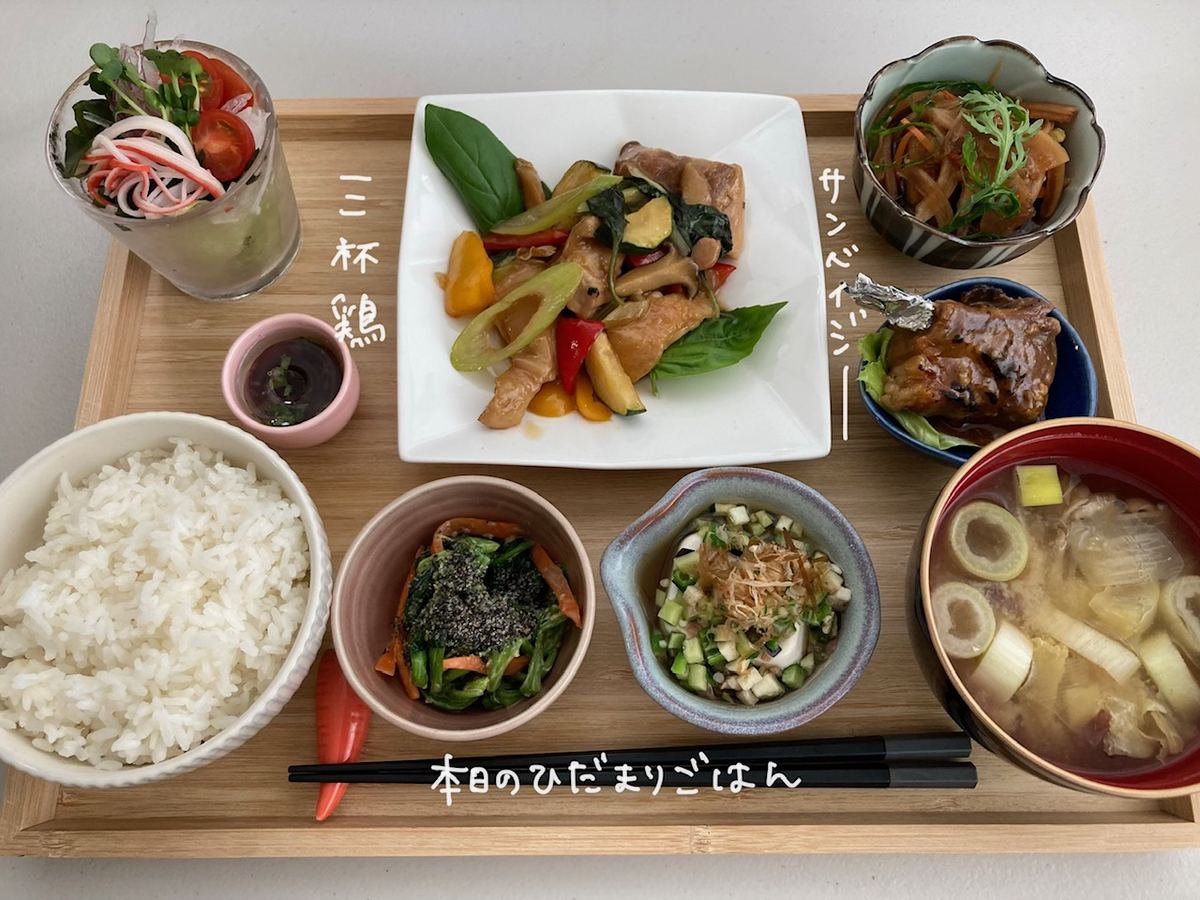 三杯鶏の定食